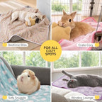 1 Pack 3 Blankets Super Soft Cute Dot Pattern Pet Blanket Flannel Throw for Dog Puppy Cat Dot (Large(41x31), Beige/Brown/Pink) - Image 6