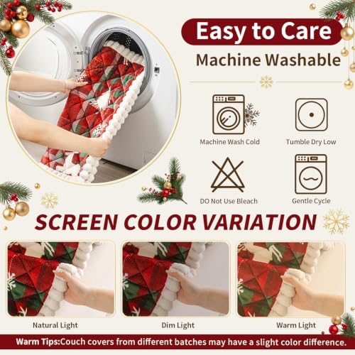 Christmas Couch Cover, Christmas Plush Sofa Cover for Dog Pet 1PC - Image 7