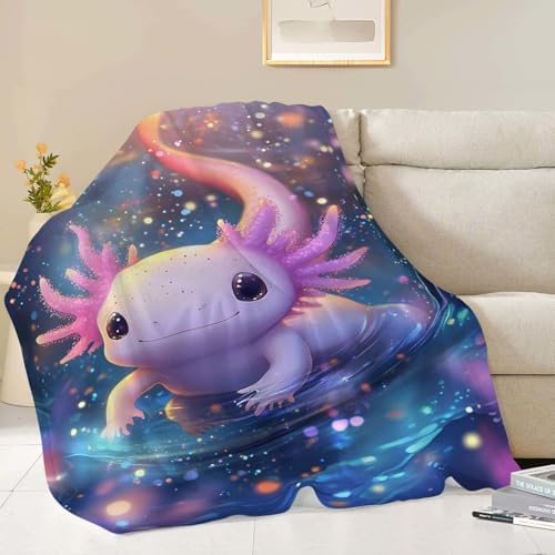 Axolotl Throw Blanket Axolotl Stuff Gifts for Kids Girls Boys Adults Women Man Soft Cozy Warm Plush Fluffy Fuzzy Fleece Blanket Decor 40''X50'' - Image 3
