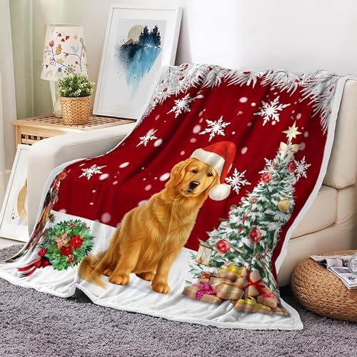 Christmas Throw Blanket Soft and Warm Throw Blankets for Couch Sofa Bed Winter Holiday Snowflakes Cute Dog Decorative Cozy Blanket Blanket 50"x60" - Image 6