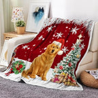 Christmas Throw Blanket Soft and Warm Throw Blankets for Couch Sofa Bed Winter Holiday Snowflakes Cute Dog Decorative Cozy Blanket Blanket 50"x60" - Image 6