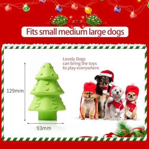 Christmas Dog Toys,Christmas Tree Shape Dog Chew Toys for Aggressive Chewers,Indestructible Tough Durable Squeaky Dog Toys,Puppy Dog Chew Toys for Small Medium Large Breed - Image 6