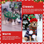 Reginary 9 Pack Dog Christmas Costume Xmas Sweaters Headband Scarf Set Christmas Dog Cat Sweaters Costume Winter Warm Small Dogs Clothes Adjustable Xmas Hair Hoop Headwear for Pet Accessories (L) - Image 6