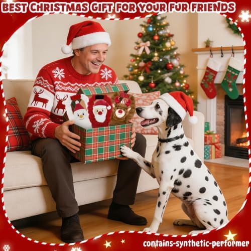 Christmas Dog Toys 3 Pack No Stuffing Squeaky Gift - Image 7