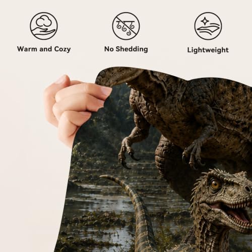 Dinosaur Throw Blanket T Rex Prehistoric Jungle Animal Gifts 50''X60'' - Image 7