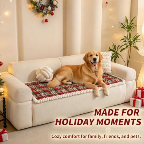 Christmas Couch Cover, Christmas Plush Sofa Cover for Dog Pet 1PC - Image 4