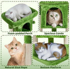 Yaheetech 23.5in Small Low-Profile Cat Tree Condo with Scratching Posts - Image 4