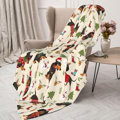 Cute Christmas Dogs Blanket Throw Blanket Travel Blanket Warm Flannel Fleece Blankets Cozy Soft Blanket Gifts for Women Men Girls Boys Pet Kids - Image 7