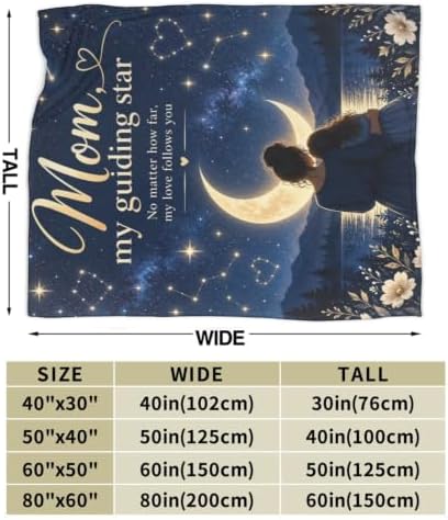 Mom Daughter Guiding Star Blanket Love Throw Stuff Gifts 60"x50" - Image 3