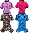 PET SHOW 4 Pack Paw Print Fleece Dog Pajamas Warm for Small Dogs by PETSHOW