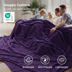 Bedsure Extra Soft Large Fleece Blanket for Bed Purple 120"x120" - Image 3