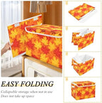 Bolaz Storage Bins with Lids and Handles, Fall Maple Leaves in Autumn Storage Box Storage Basket with Cover Collapsible Organizer Containers for Home Closet, Shelves - Image 4