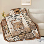 Lynx Blanket, Bobcat Throw Gifts Decor for Girls Women 50"X40" - Image 4