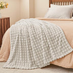 BEDELITE Checked Linen Fleece King Size Throw Blanket for Bed, 108x90 Inch - Image 7