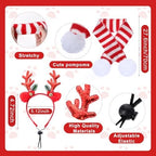 Reginary 9 Pack Dog Christmas Costume Xmas Sweaters Headband Scarf Set Christmas Dog Cat Sweaters Costume Winter Warm Small Dogs Clothes Adjustable Xmas Hair Hoop Headwear for Pet Accessories(M) - Image 3