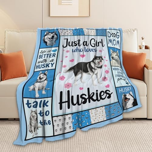 Husky Throw Blanket Husky Puppy Stuff Gifts for Dog Lover Kids Girls Boys Adults Women Men Soft Cozy Warm Plush Fluffy Fuzzy Fleece Blanket Decor 50''X60'' - Image 3