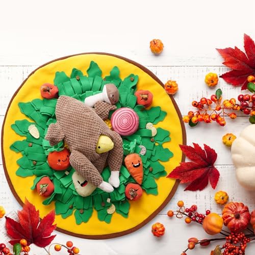Nocciola 7 in 1 Thanksgiving Turkey Dog Toys, Squeaky Stuffed Soft Interactive Cognitive Enrichment Hide and Seek Dog Chew Toys for Large Medium Small Dogs, Cute Plush Pet Supplies 7 Packs - Image 6