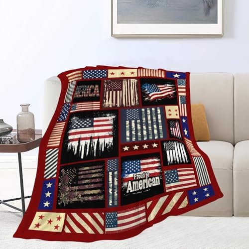 Veteran Blanket American Flag Throw Blanket Veterans Day Gifts for Men Women Adults Super Soft Cozy Plush Fluffy Fuzzy Fleece Blanket Home Decor 40''X50'' - Image 3