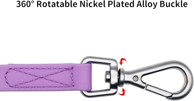 Waterproof Dog Training Leash 50FT 30FT 15FT 10FT 5FT Heavy Duty Recall Long Lead for Large Medium Small Dogs (10FT, Purple)