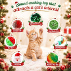 Foilswirl 150 Pcs Christmas Cat Toys Set, Red Green Indoor Kitten Toys - Image 4