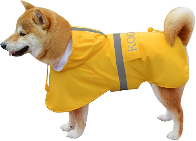Hooded Pet Small Dog Raincoat,Dog Rain Coats for Small to Medium Sized, Pet Raincoat Apparel Poncho Waterproof Dogs Clothes Waterproof Dog Coat Dog,Raincoats Jacket (3XL,Yellow)