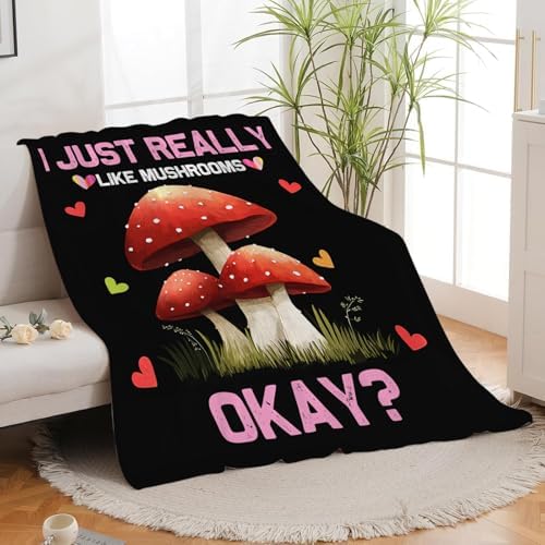 Red Mushroom Blanket for Girls Women Boys Men Adults Kids Soft Cozy Fleece Mushrooms Lovers Throw Blankets Gifts Warm Flannel Plush Lightweight Decor for Couch Bed Sofa 60"X50" - Image 3