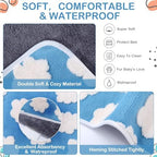 Reginary 4 Pcs Guinea Pig Fleece Cage Liners, White Clouds, 24 x 16 Inch - Image 4