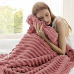 Bedsure Soft Twin Blanket for Bed Decor Gifts Dusty Pink 60"x80" - Image 4