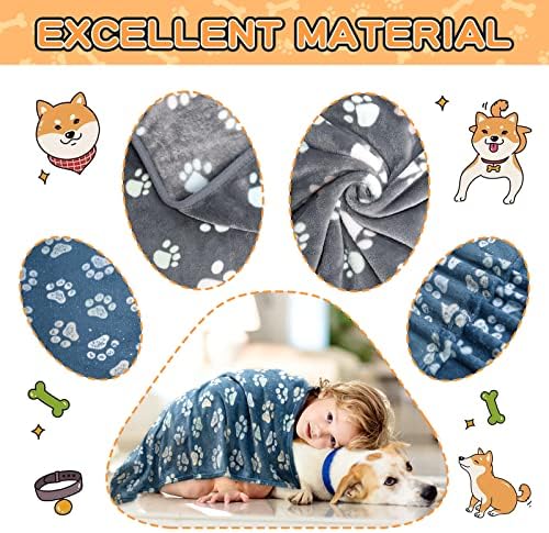Rezutan Blanket for Large Dogs & Cats Soft Reversible Cute Paw 40"x31" - Image 5