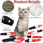 FOIMAS 6pcs Catnip Toys,Knife Shaped Catnip Toys Horror Teething Chew Plush Toys for Cat Kitten Teeth Cleaning Inreractive Toys Indoor Outdoor Halloween Christmas - Image 2
