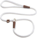 Mendota Pet Slip Leash - Dog Lead and Collar Combo - Made in The USA - White, 3/8 in x 4 ft - for Small/Medium Breeds