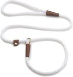 Mendota Pet Slip Leash - Dog Lead and Collar Combo - Made in The USA - White, 3/8 in x 4 ft - for Small/Medium Breeds