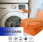 Burnt Orange Fleece Plush Throw Blanket 60"x80"for Couch Fuzzy Cozy Flannel - Image 4