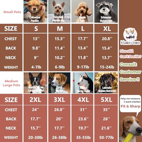 Koneseve Dog Hoodie & Cat Sweater, Warm Fleece Hooded Soft Winter Sweatshirt for All Breeds, Cozy Pet Clothes, Brown, 5XL - Image 7