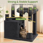 67in Tall Cat Tree Tower for Large Cats, Heavy Duty with Wide Base - Image 5