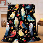 Parrot Bird Throw Blanket Cute Cockatiel Stuff Gifts for Kids Girls Boys Adults Women Men Soft Cozy Warm Plush Fluffy Fuzzy Fleece Blanket Decor 60''X80'' - Image 3