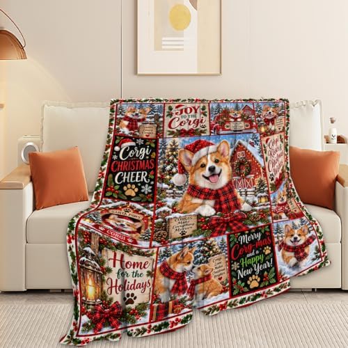 Corgi Christmas Throw Blanket Cute Puppy Holiday Gifts 60''X80'' - Image 4