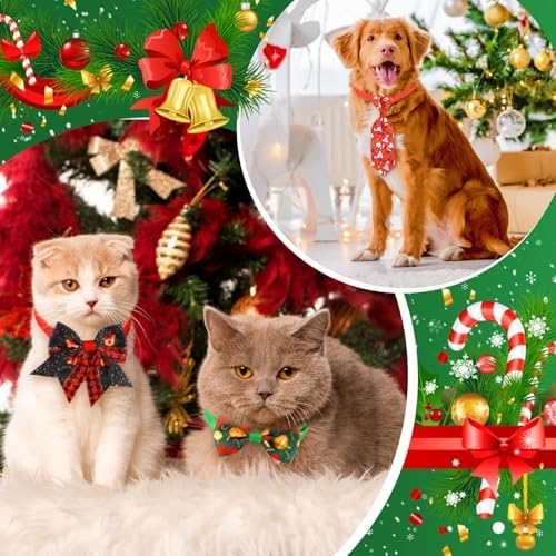 Talltalk 120 Pcs Thanksgiving and Christmas Dog Bow Tie Collar Set - Image 5