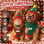 Dansydaisy 8 Pcs Christmas Dog Santa Hat and Scarf Set, Knitted Pet Costume - Image 5