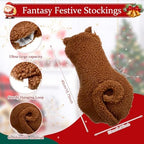 Civaner 3 Pcs Cat Christmas Stockings, 15.75 Inch Faux Fur Hanging Decor - Image 3