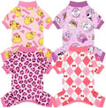 XPUDAC 4 Pack Dog Pajamas Pink Dog Clothes for Small Medium Dogs, 2XL by XPUDAC