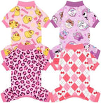 XPUDAC 4 Pack Dog Pajamas Pink Dog Clothes for Small Medium Dogs, 2XL by XPUDAC