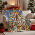 Neasow Christmas Throw Blanket, Cats and Dogs Pets Christmas Tree and Snowflake Design Soft Fuzzy Cozy Flannel Blanket Gift for Family and Friends Home Sofa Couch Chair Decorative 50x60 Inch by Neasow