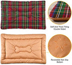 Green and Red Tartan Plaid Dog Bed Mat for Small Dog Puppy Cat Kitten, Traditional Scottish Tartan Check Ultra Soft Pet Bed Mattress for Crate with Anti-Slip Washable, 18 x 24 Inches - Image 2
