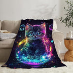 Cat Throw Blanket Cat Stuff Gifts for Kids Girls Boys Adults Women Man Soft Cozy Warm Plush Fluffy Fuzzy Fleece Blanket Decor 60''X80'' - Image 2