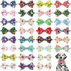 Christmas Dog Bow Ties Bulk for Large Dogs 30 Pack 5.1"*3.1" L by Bestwishforyou