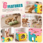 AsFrost Interactive Cat Toy for Indoor Cat, kitten Toys Cube Play House Bed - Image 3