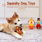 Malier 3 Pack Thanksgiving Turkey Latex Dog Toys, Interactive Play Dog Toys for Small Medium Dogs - Image 2