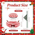 Cat Tunnel Bed Under Christmas Tree 35.4" Festive Circle Cat Tunnel with Feather Toys Adjustable Bibs Foldable Holiday Decorative Pet Cave for Indoor Cats Small Animals Fits Under Tree Skirt - Image 2