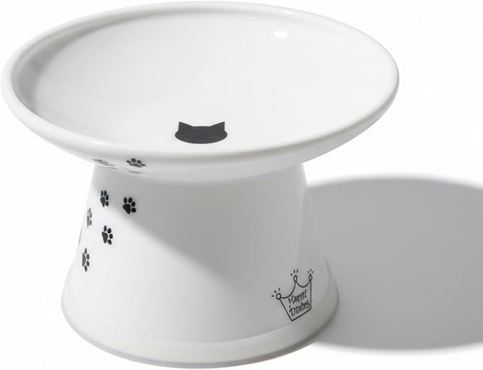 Necoichi Ceramic Extra-Wide Elevated Cat Food Bowl (Cat, Extra Wide)
